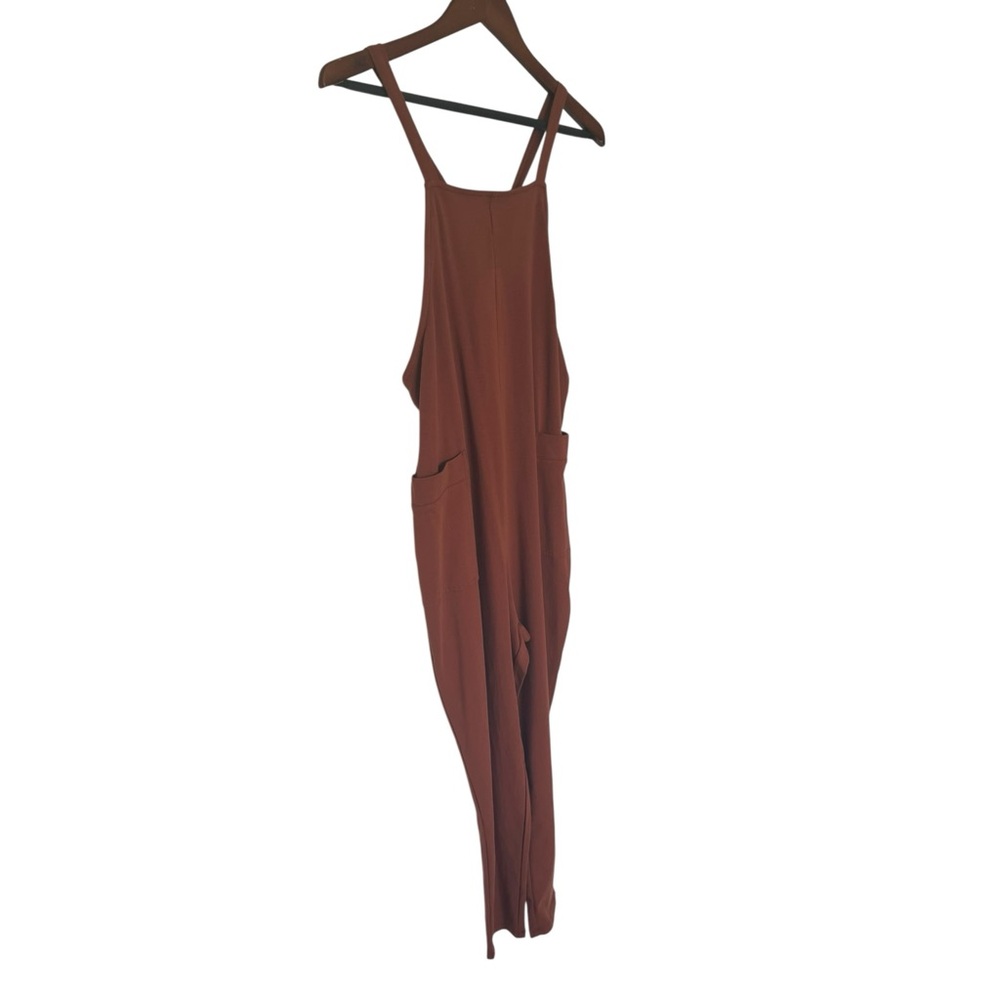 Maternity Rust Utility Jumpsuit - Picture 4 of 14